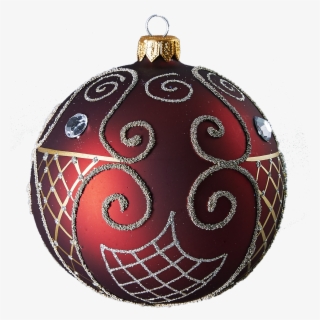 Handcrafted Christmas Ornament Large Ruby Ball With - Christmas Ornament