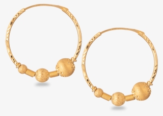 22ct Indian Gold Ball Hoop Earring - Indian Jewellery Gold