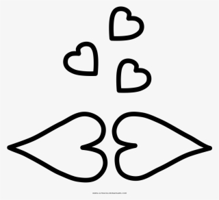 Besos Página Para Colorear - Line Art