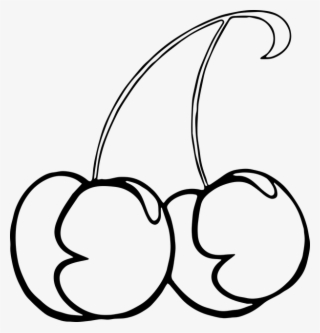 Svgs For Both Of This Colored Cherry Vector And This - Line Art