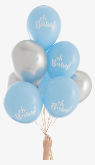 Oh Baby Silver & Blue Party Balloons - Balloon