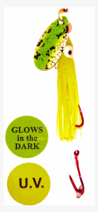 **uv/glow Mellow Yellow Green Splatter 5 Cm Hoochie - Insect