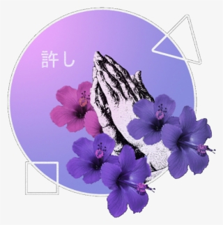 Hands Aesthetic Purple Shapes Flowers Cool - Vaporwave