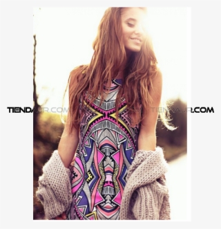 Vestido Para Dama Corto Suelto Folk Tribales - Sukienki W Azteckie Wzory