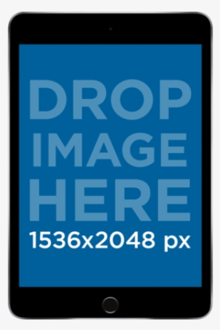 Black Ipad Mini In Frontal View Png Mockup - Mobile Device