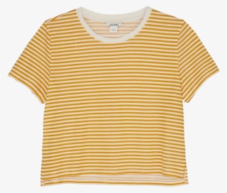 T Shirt Crop Top, Denim T Shirt, Yellow Shirts, Outfits - Striped Shirt Crop Top