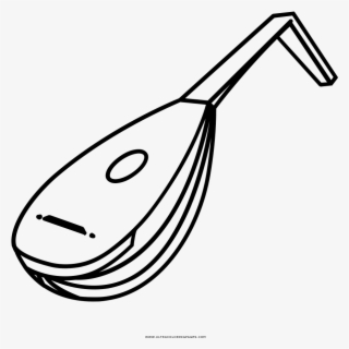 Lute Coloring Page - Lute Black And White