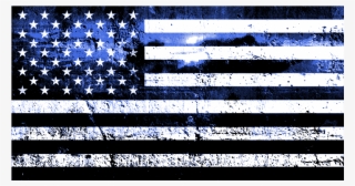 Patriotic Thin Blue Line Police Design - Distressed American Flag Clipart