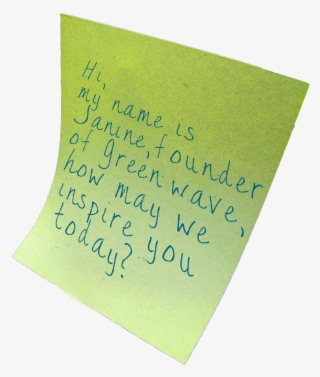 Green Wave Is A Dynamic, Environmental Non-profit Organization - Handwriting