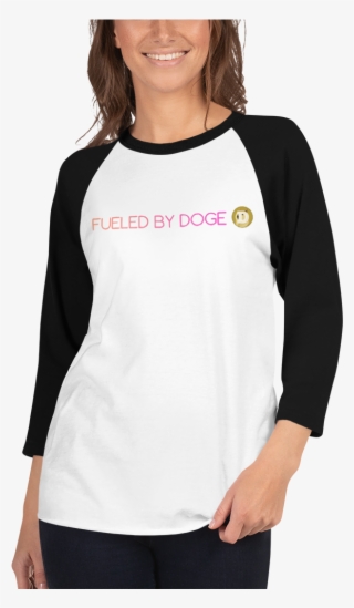 Fueled By Dogecoin 3/4 Sleeve Raglan Women's Shirt - Raglan Sleeve