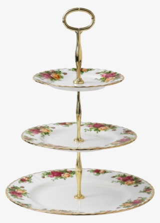 3 Tier Vintage China Cake Stand - Royal Albert Old Country Roses Cake Stand