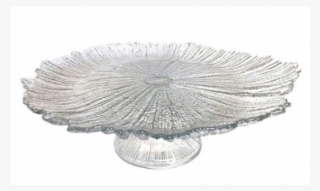 Coral Footed Cake Plate - Silver