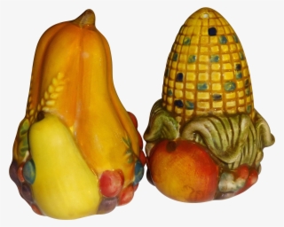 Indian Corn And Orange Gourd Salt And Pepper Shakers - Gourd