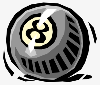 Vector Illustration Of Eight-ball Pool Played On Pocket - Illustration