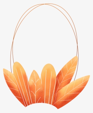 Hand Painted Plants Leaves Coral Orange Png And Psd - Leaf