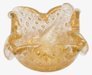 Vintage Murano And Gold Crystal Mortar And Pestle - Ring