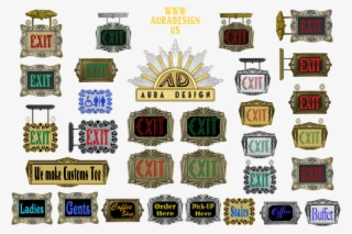 Assortment Of Custom And Preconfigured Exit Lights - Emblem