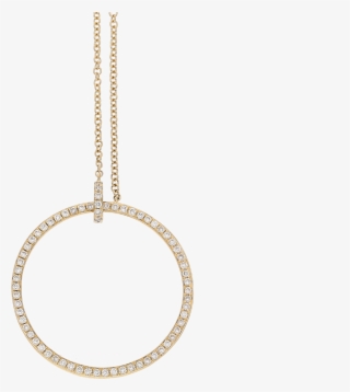 Eclipse 14ct Yellow Gold Diamond Large Circular Necklace - Chain