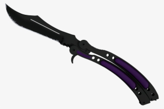 Butterfly Knife Ultraviolet Large Rendering - Butterfly Knife Case Hardened Ft 0.3