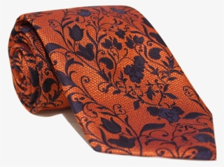 Orange Floral Extra Long Necktie
