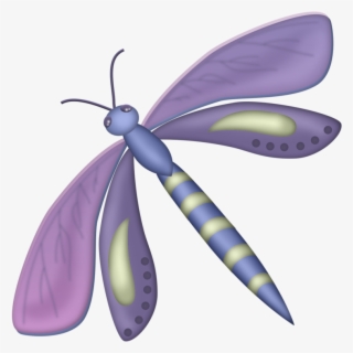 Cute Cartoon Animals, Purple Colors, Clipart, Dragonflies, - Dragonfly
