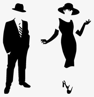 Sticker Silhouette Homme Et Femme Wall Decals - Lady And Gentleman Silhouette