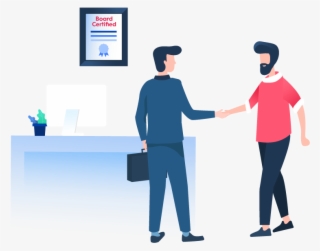 Injured Client Meeting Personal Injury Attorney - Illustration