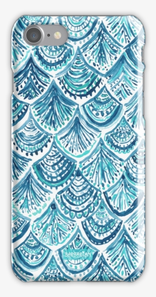 Navy Like A Mermaid Fish Scales Watercolor Iphone 7 - Mobile Phone Case