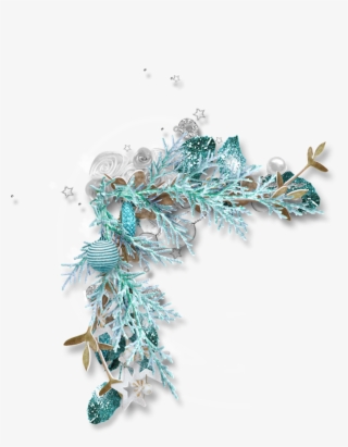 Christmas Flowers, Corner, Picture Frames, Album, Embellishments, - Turquoise Flower Frame