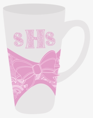 Monogrammed Latte Mug Pink Lace Ribbon Bow Monogram - Mug