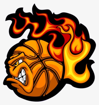 Fireball - Flaming Basketball Logo