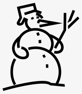 Vector Illustration Of Snowman Anthropomorphic Snow
