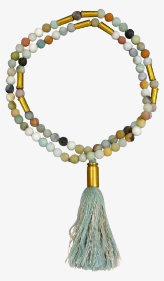 Amazonite Bullet Shell Casing Necklace With Tassel - Bead