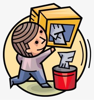 Vector Illustration Of Man Empties Junk Mail Electronic