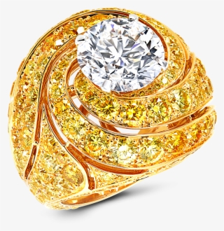 A Graff Swirl Ring Featuring A Round Diamond With A - Diamond