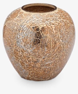 Gold Toned Glass Vase - Vase