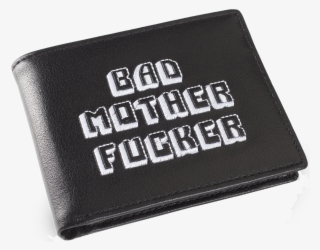 Black/white Embroidered Bad Mother Fucker Leather Wallet - Black Bad Mother Fucker Wallet