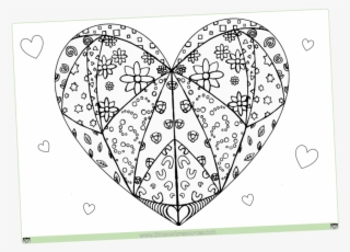 Mindfulness Heart Colouring Sheet - Line Art