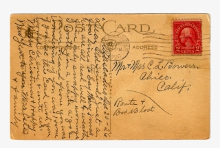Antique Images Vintage Postcard Back Digital Background - Handwriting