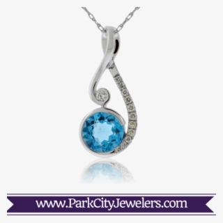 Blue Topaz Music Diamond Pendant - Gold Ring Colour Stone