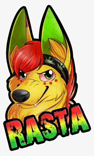 Rasta Freakhound Badge - Cartoon