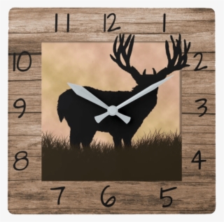 Rustic Wall Clock Whitetail Deer - Elk