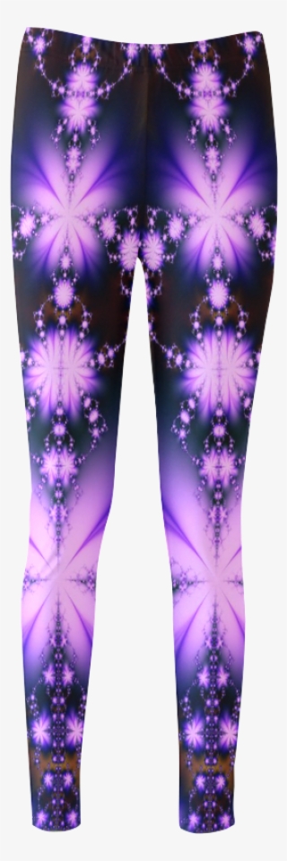Lavender Fractal Flowers Cassandra Women's Leggings - Leggings
