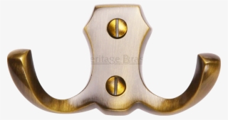 Tudor Double Rode Coat Hook Antique Brass - Weapon