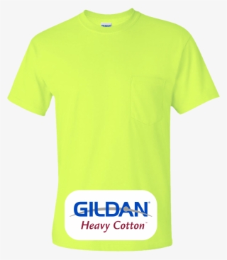 Gildan Custom Safety Green Pocket Tees - Neon Green Pocket T Shirts ...