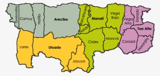 Mapa De Los Municipios Que Componen La Región Norte - Norte De Puerto Rico