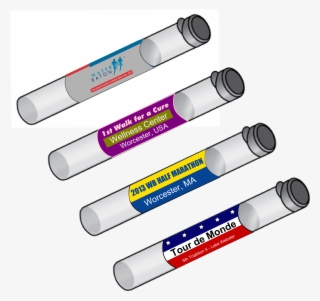 Water Baton Labels With Different Sponsors - Cylinder