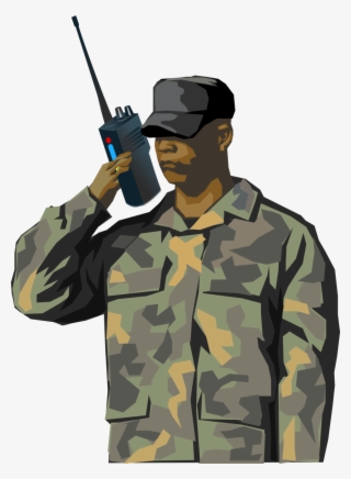 Soldier With Walkie Talkie Radio - Military Using Walkie Talkie