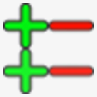Plus Minus Small Red Green Image - Cross
