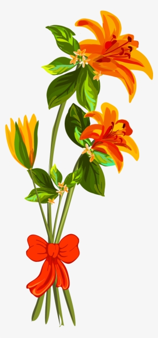 Narciso Ramo Planta Estilo Dibujado A Mano Png E Imagen - Fire Lily